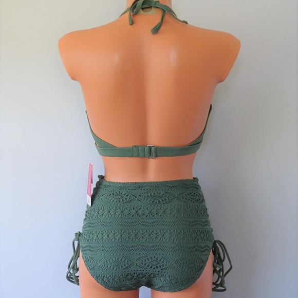 Hula Honey 2Pc Junior Little Wild Olive Bikini Set - Picture 3 of 3